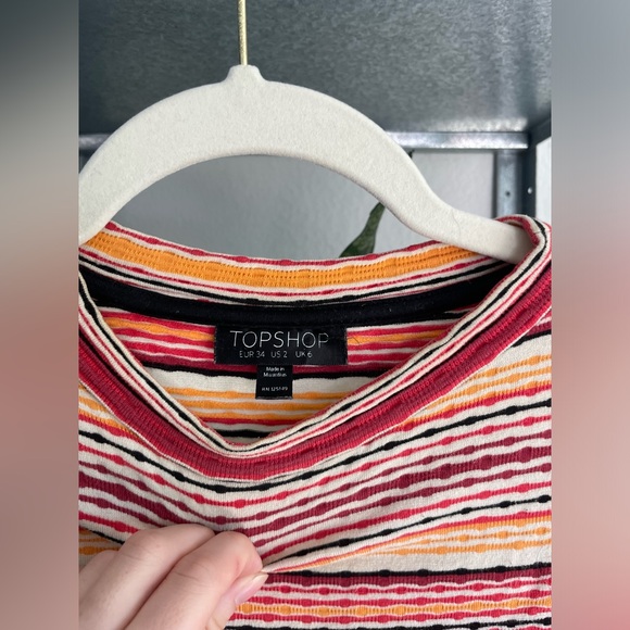 Top shop women’s casual tee, striped multicolored - Picture 2 of 3